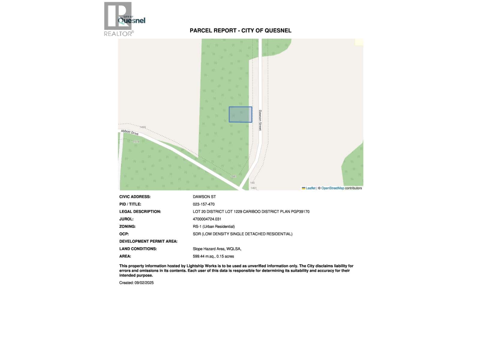 LOT 20 DAWSON STREET — Quesnel - Photo 4 of 5